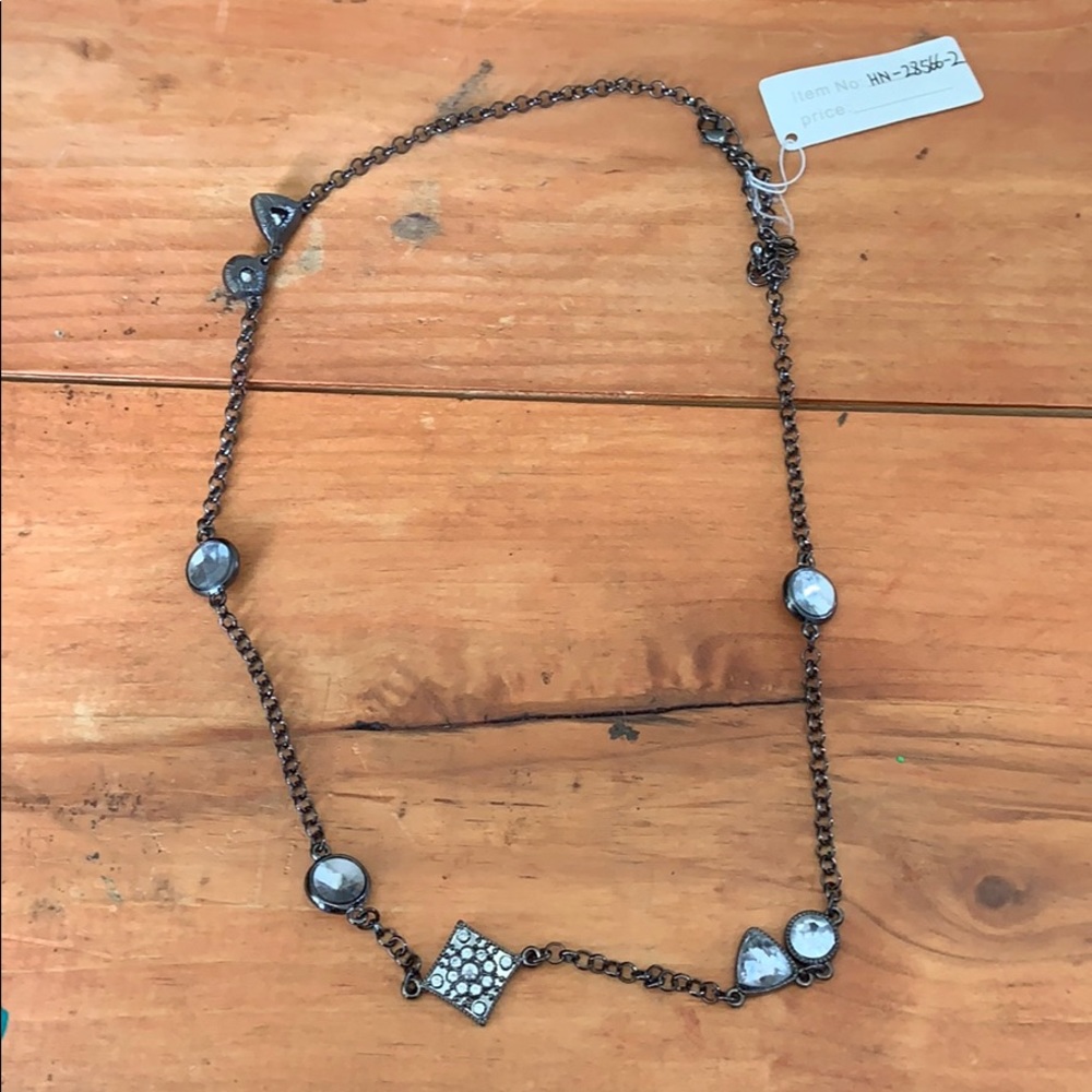 Black and rhinestone statement Necklace